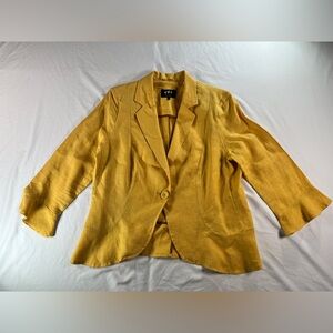 Women's Mark's & Spencer Per Una Pure Linen Yellow Blazer Size 16